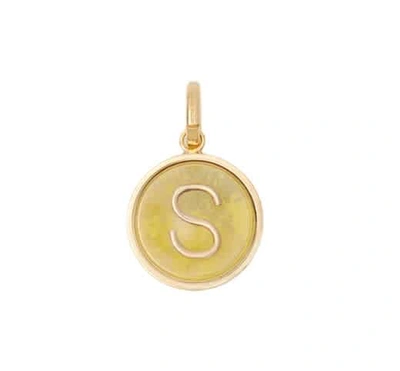 Shop Burberry Gold Marbled Resin S Alphabet Charm In Gold Tone