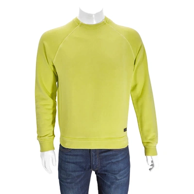 Shop Ermenegildo Zegna Long-sleeve Cotton Fleece Sweatshirt In Yellow