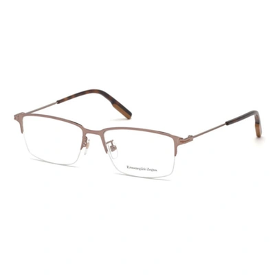 Shop Ermenegildo Zegna Mens Brown Square Eyeglass Frames Ez5155-d03655