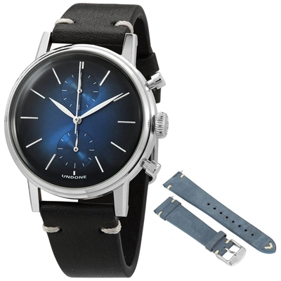 Shop Undone Chronograph Quartz Blue Dial Mens Watch Mst-mcry-slv-st In Black / Blue