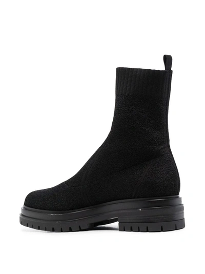 Shop Gianvito Rossi Torrance Knit Sock Boot Black