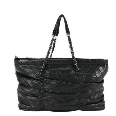 Pre-owned Chanel Black Quilted Lambskin Leather Sharpei Tote Bag