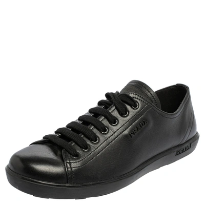 Pre-owned Prada Sport Black Leather Low Top Sneakers Size 39