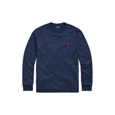 Shop Ralph Lauren Custom Slim Fit Performance T-shirt In French Navy