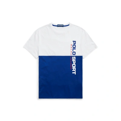 Shop Ralph Lauren Classic Fit Polo Sport T-shirt In White/active Royal