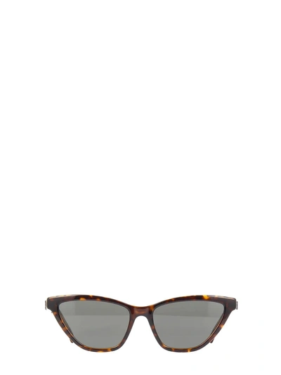 Shop Saint Laurent Eyewear Cat Eye Frame Sunglasses In Brown