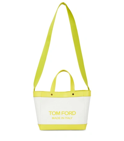 Tom Ford Canvas Mini Logo Shopping Tote Bag Black/Gold