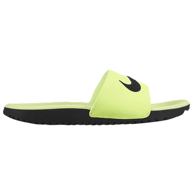 Shop Nike Boys  Kawa Slides In Volt/black