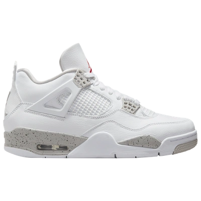 Shop Jordan Mens  Retro 4 In White/fire Red/tech Grey