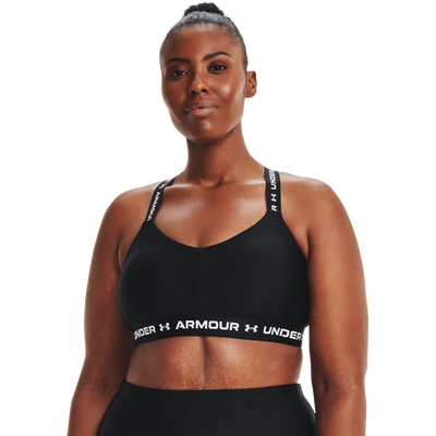 Shop Under Armour Womens  Xback Low Bra In Black/white