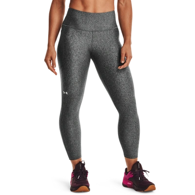 Shop Under Armour Womens  Heat Gear Armour Hi Ankle Leggings In Grey/white