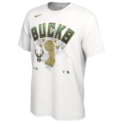 Shop Nike Mens Milwaukee Bucks  Bucks Locker Room Champ T-shirt In White/green