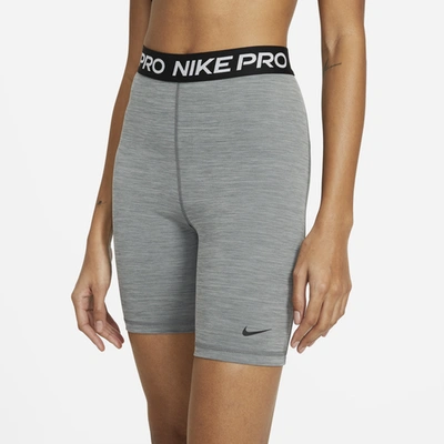 Shop Nike Womens  365 7hi-rise Shorts In Gray/black