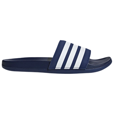 Shop Adidas Originals Mens Adidas Adilette Comfort Slides In Dark Blue/white/dark Blue