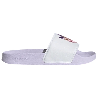 Shop Adidas Originals Womens Adidas Adilette Slide In White/purple/rose