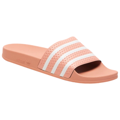 Shop Adidas Originals Mens  Adilette Slide In Pink/white