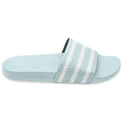 Shop Adidas Originals Mens  Adilette Slide In Mint/white