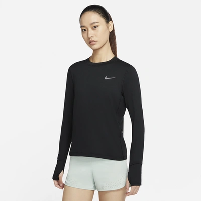 Shop Nike Womens  Element Crew Top In Black