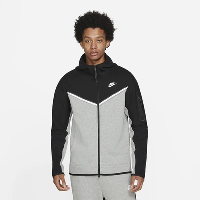 Shop Nike Mens  Tech Fleece Full-zip Hoodie In Grey/black