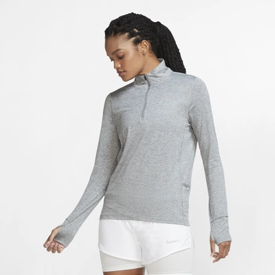 Shop Nike Womens  Plus Element 1/2 Zip In Grey