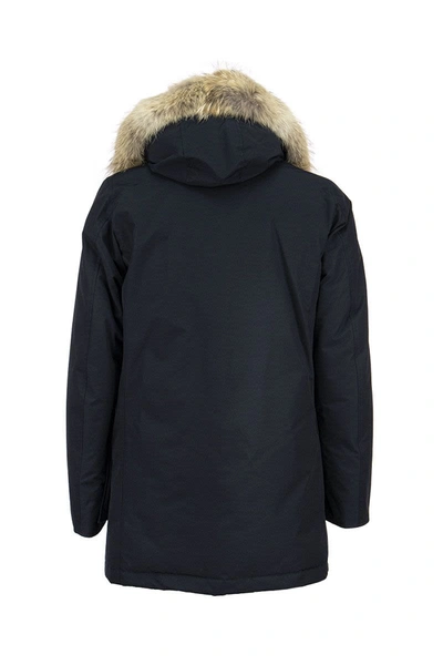 Shop Woolrich Arctic Parka With Removable Fur Coat In Blue