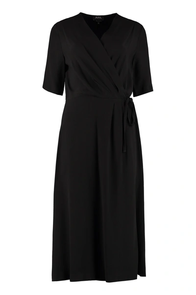Shop Apc A.p.c. Mathilda Midi Dress In Black