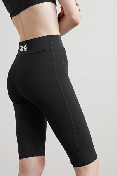 Shop Victoria Beckham Printed Stretch Shorts In Black