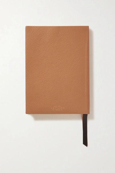 Shop Smythson Soho 2022 Textured-leather Diary In Brown