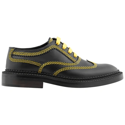 Shop Burberry Ltopstitch Lace-up Leather Brogues In Black