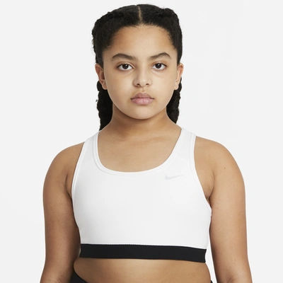 Shop Nike Girls  Pro Swoosh Bra In White/pure Platinum