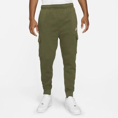 Shop Nike Mens  Cargo Club Pants In Olive/white
