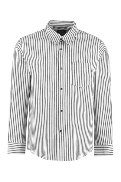 Shop Apc A.p.c. Striped Classic Collar Shirt In Multi
