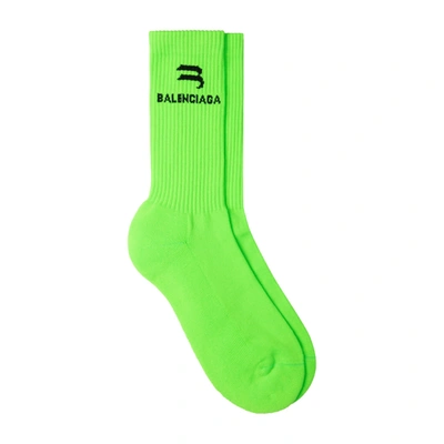 Shop Balenciaga Tennis Socks In Green