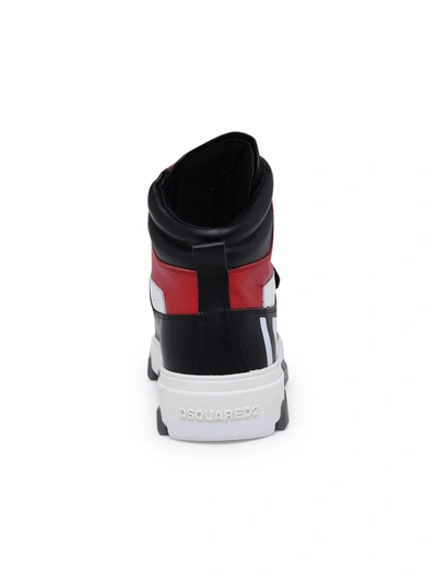 Shop Dsquared2 Multicolor Leather Basket Sneakers In Red