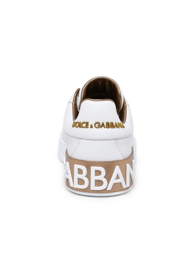 Shop Dolce & Gabbana White Nappa Calfskin Portofino Sneakers