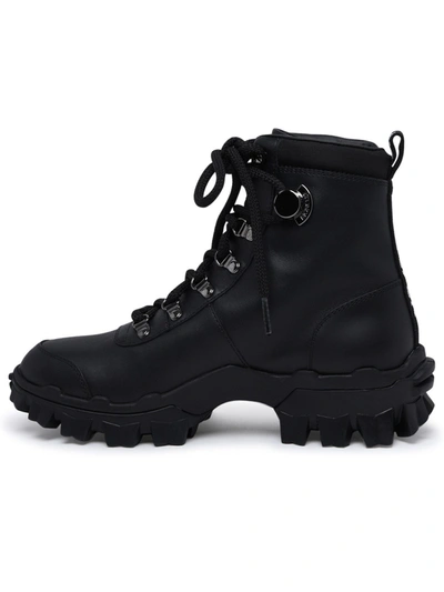Shop Moncler Black Leather Helis Ankle Boot