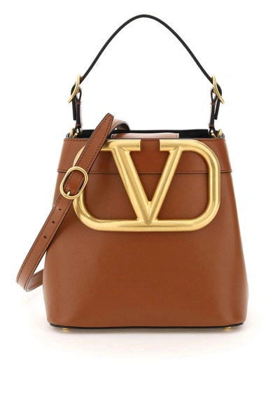 Shop Valentino Supervee Top Handle Bag In Brown