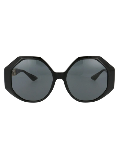 Shop Versace Eyewear Geometric Frame Sunglasses In Black