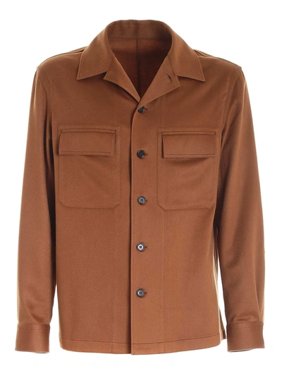 Shop Ermenegildo Zegna Shirt Jacket In Brown