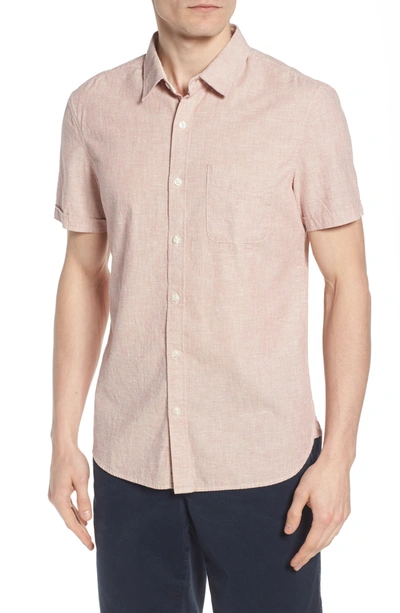 Shop Ag Pearson Regular Fit Short Sleeve Sport Shirt In Pale Mauve