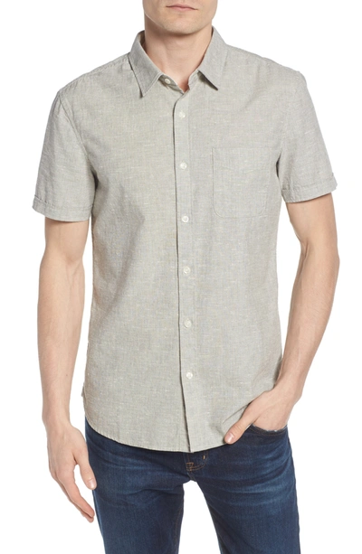 Shop Ag Pearson Regular Fit Short Sleeve Sport Shirt In Smoke Grey