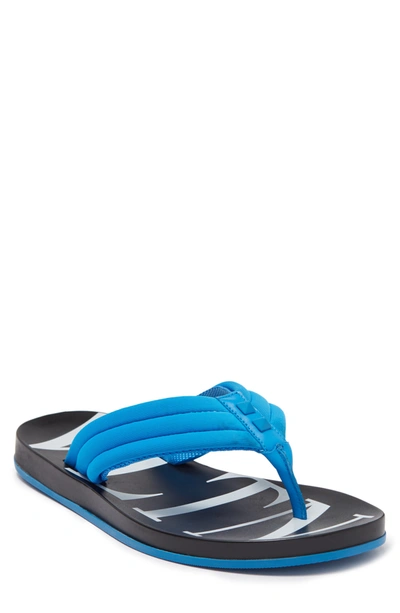 Shop Valentino Logo Flip-flop Sandal In Azzurro Sport/nero/bianco