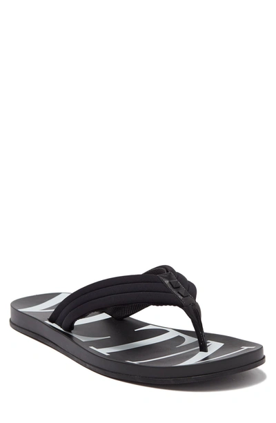 Shop Valentino Logo Flip-flop Sandal In Nero/bianco