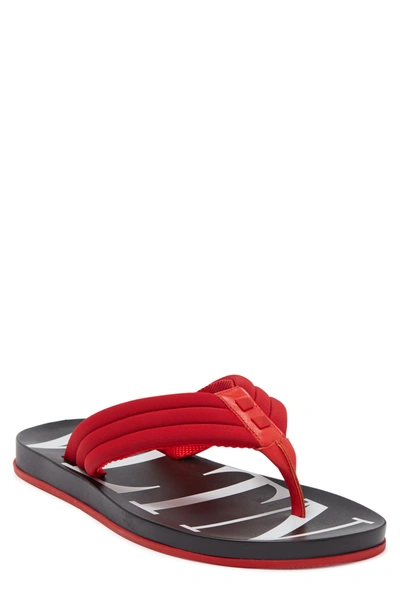 Shop Valentino Logo Flip-flop Sandal In Rsso Sport/bianc/ne-ross.sp