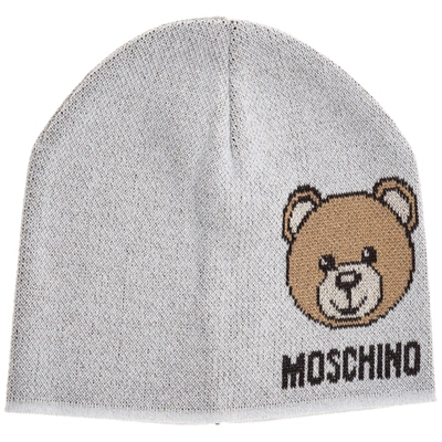 Shop Moschino Women's Beanie Hat  Teddy In Grey