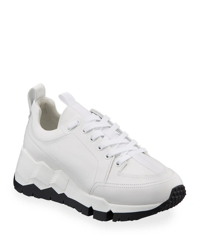 Shop Pierre Hardy Street Life Leather Platform Sneakers In White