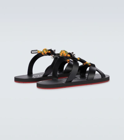 Shop Christian Louboutin Saragosse Flat Sandals In Black