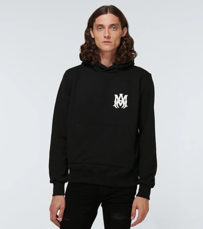 Shop Amiri Hooded Cotton Sweatshirt In Black