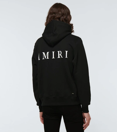 Shop Amiri Hooded Cotton Sweatshirt In Black