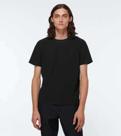 Moncler Soft Cotton Short Sleeve Crew Neck T-shirt In Black